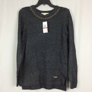 Michael Kors Wool Top Embellished Neckline NWT Career Party Holiday Gift XS